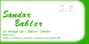 sandor babler business card