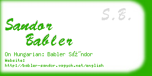 sandor babler business card